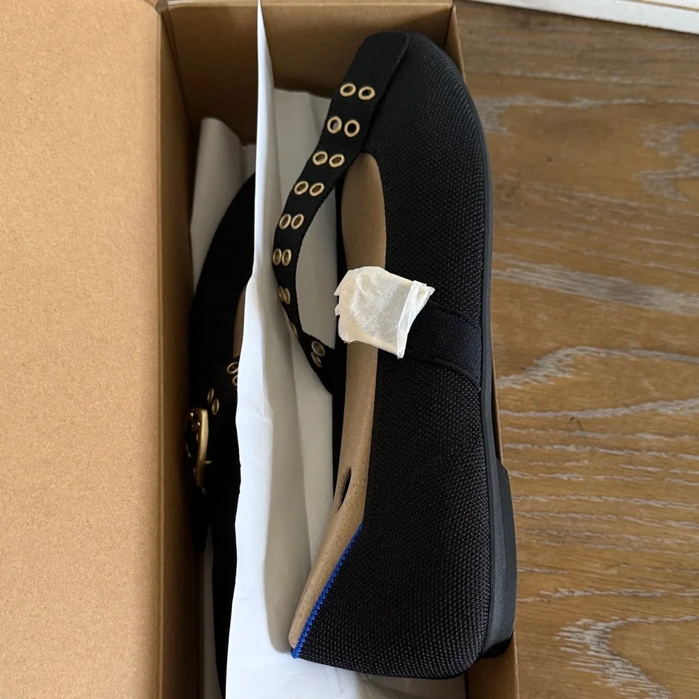 Rothy's Mary Jane Black Flats with Gold Details size 10.5 - Picture 4 of 6